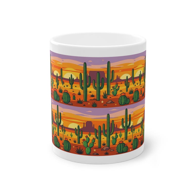 Desert Cactus Under Southwest Sunset - Mug image 1