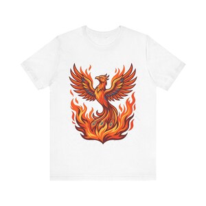 Mystical Phoenix Rising From Flames - Tshirt image 1
