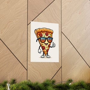 Funny Pizza Slice Wearing Sunglasses - Poster Bild 5