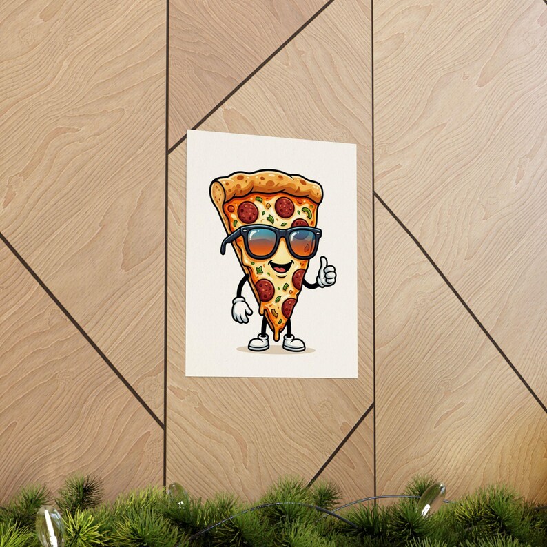 Funny Pizza Slice Wearing Sunglasses - Poster Bild 5