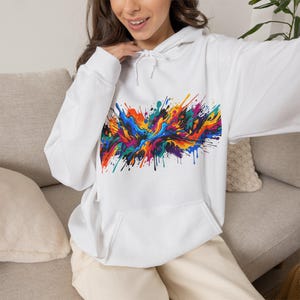 Abstract Paint Splash Colorful - Hoodie image 5