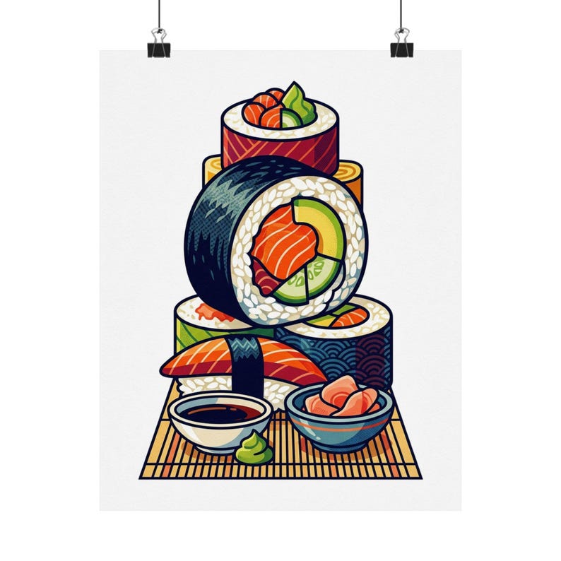 Sushi Roll Japanese Food - Poster afbeelding 1