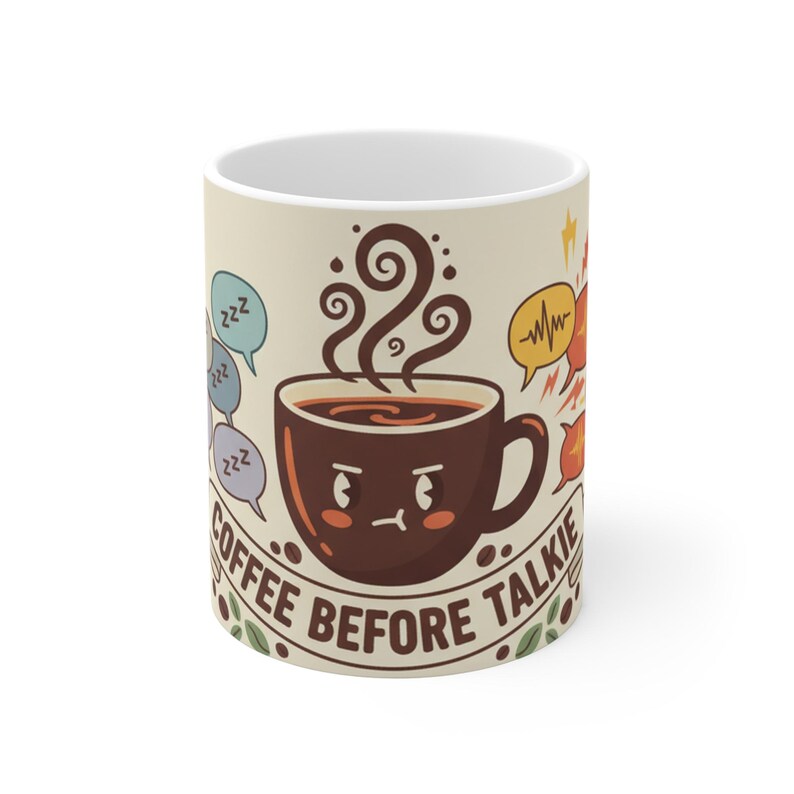 Coffee Before Talkie Mug, Funny Coffee Addict Gift, Morning Coffee Cup, Novelty Coffee Mug, Office Humor Mug, Caffeine L image 1