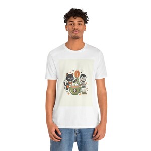 Sarcastic Cat Owner Coffee Addict T-Shirt, Funny Cat Lover Shirt, Coffee And Cats Tee, Cat Mom Gift image 3