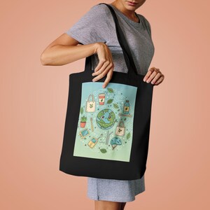 Eco Friendly Tote Bag - There Is No Planet B Reusable Shopping Bag, Earth Day Gift, Environmental Canvas Bag image 4