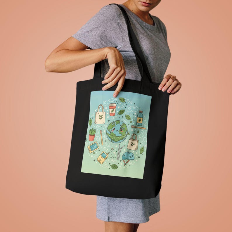 Eco Friendly Tote Bag - There Is No Planet B Reusable Shopping Bag, Earth Day Gift, Environmental Canvas Bag image 4