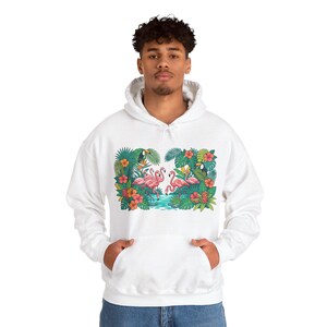 Tropical Flamingo Summer Vibes - Hoodie image 6