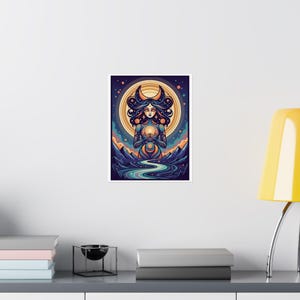 Moon Child Poster, Astrology Wall Art, Celestial Zodiac Print, Moon Phase Decor, Spiritual Room Decor image 8