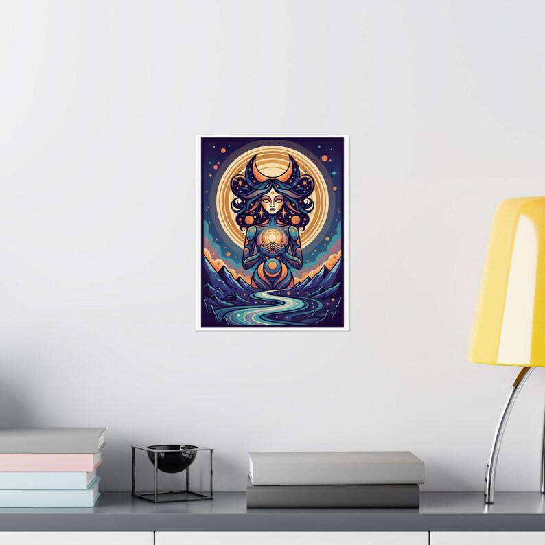 Moon Child Poster, Astrology Wall Art, Celestial Zodiac Print, Moon Phase Decor, Spiritual Room Decor image 8