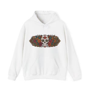 Skull With Flowers Day Of The Dead - Hoodie zdjęcie 1