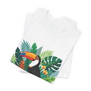 Jungle Toucan Among Tropical Leaves - Tshirt image 2