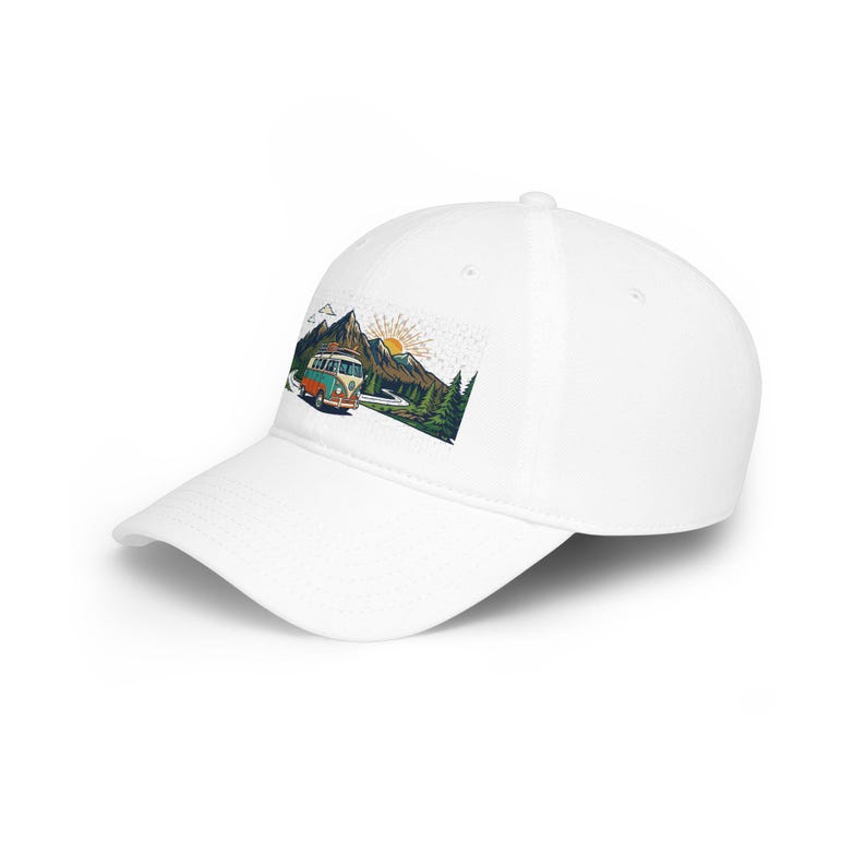 Vintage Travel Camper Van Mountains - Cap afbeelding 2
