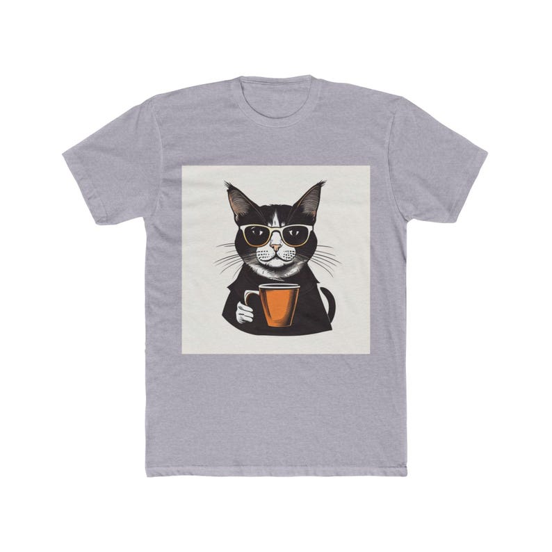 Sarcastic Cat Owner Coffee Addict T-Shirt, Funny Cat Lover Gift, Cat Mom Shirt, Coffee And Cats Tee, image 1