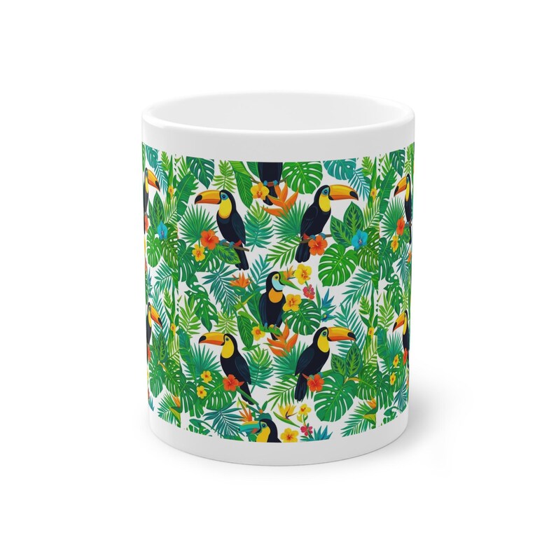 Jungle Toucan Among Tropical Leaves - Mug bild 1