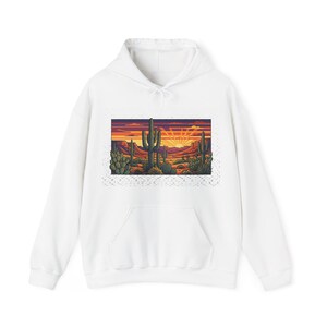 Desert Cactus Under Southwest Sunset - Hoodie image 1