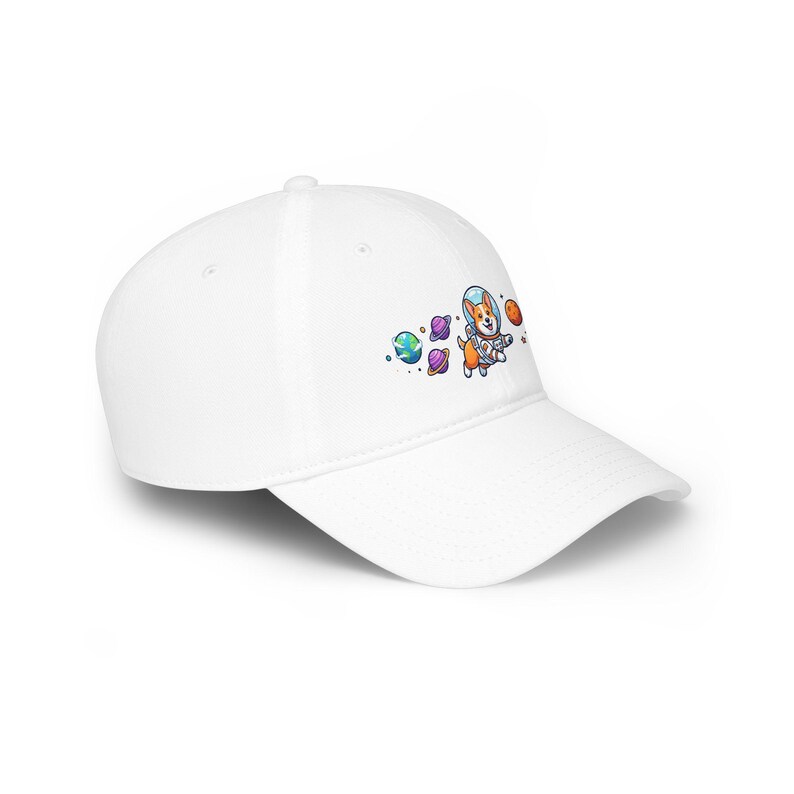 Corgi Astronaut Baseball Cap, Space Dog Lover Hat, Cute Corgi Floating Planets Cap, Dog Dad Gift, Galaxy Dog Embroidery zdjęcie 3