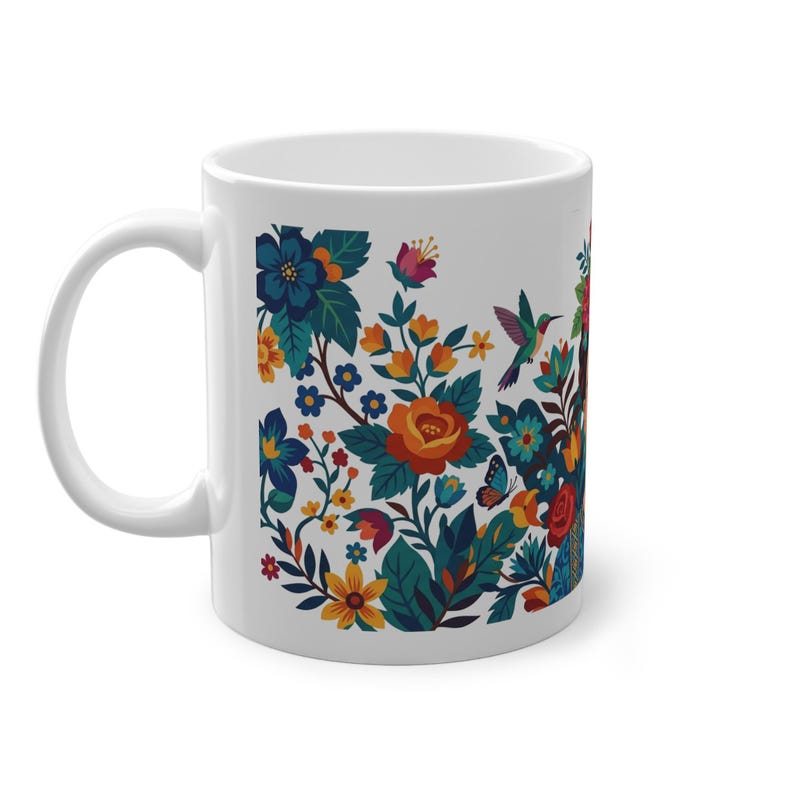 Frida Kahlo Floral Portrait - Mug image 2