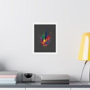 Abstract Color Splash Poster, Vibrant Modern Wall Art, Contemporary Colorful Painting for Living Room Decor image 8