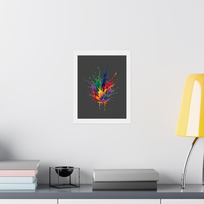 Abstract Color Splash Poster, Vibrant Modern Wall Art, Contemporary Colorful Painting for Living Room Decor image 8