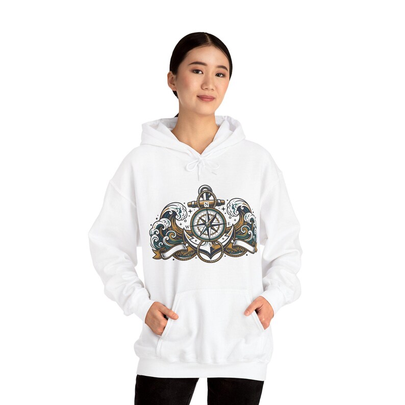Nautical Anchor And Compass - Hoodie bild 5