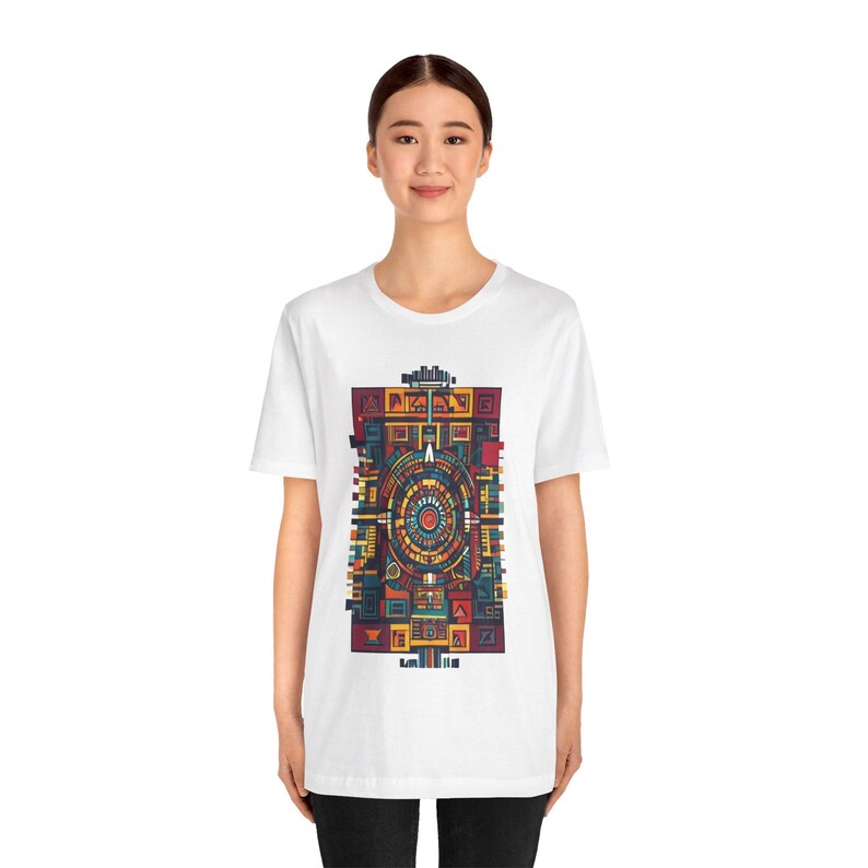 Aztec Calendar Geometric Patterns - Tshirt Bild 5