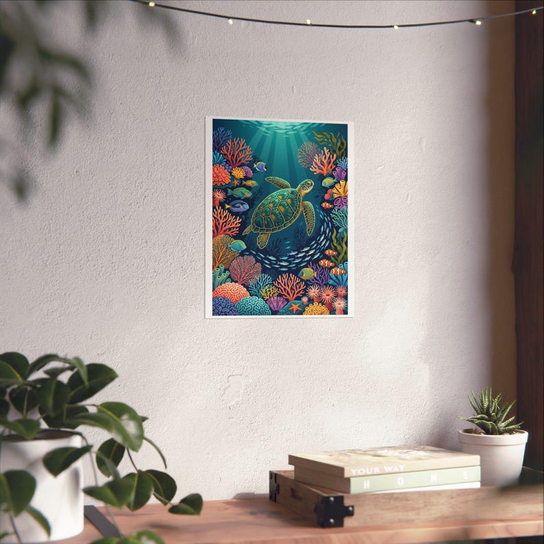 Tropical Sea Turtle Coral Reef - Poster Bild 6