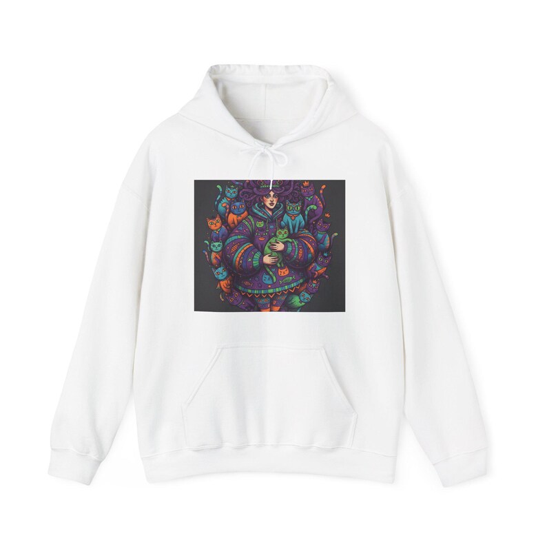 Crazy Cat Lady Hoodie, Funny Cat Lover Pullover, Cat Mom Gift, Cute Feline Sweatshirt image 1