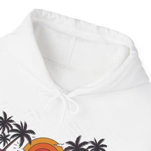 Retro Sunset Palm Tree Ocean - Hoodie 画像 3