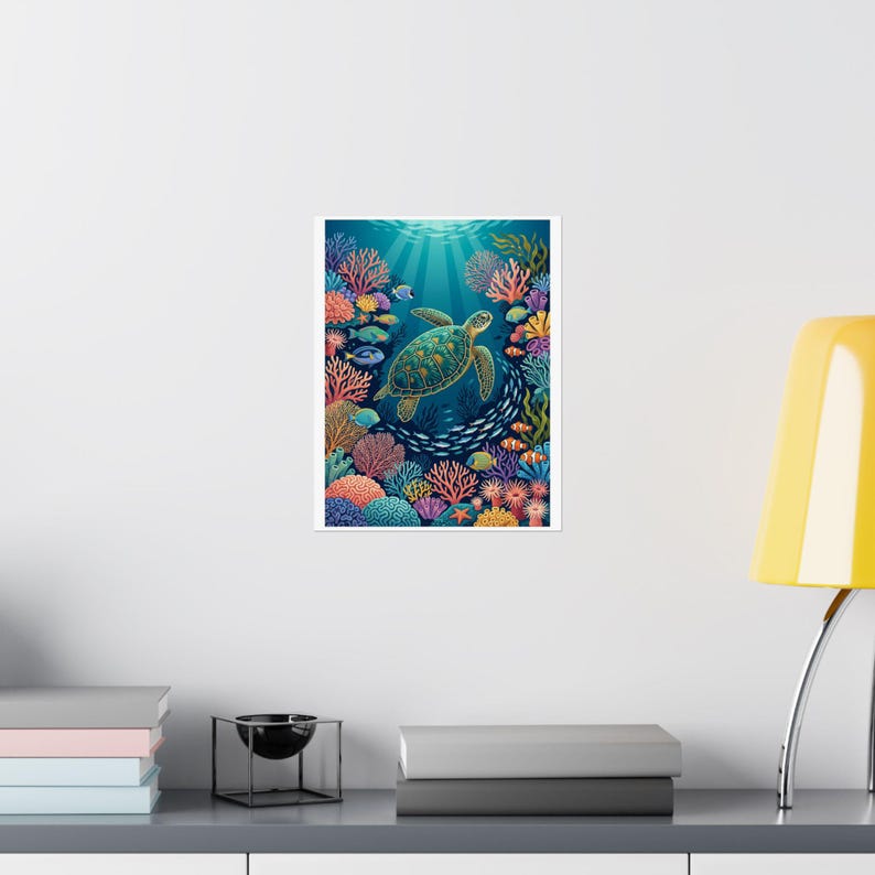 Tropical Sea Turtle Coral Reef - Poster Bild 8