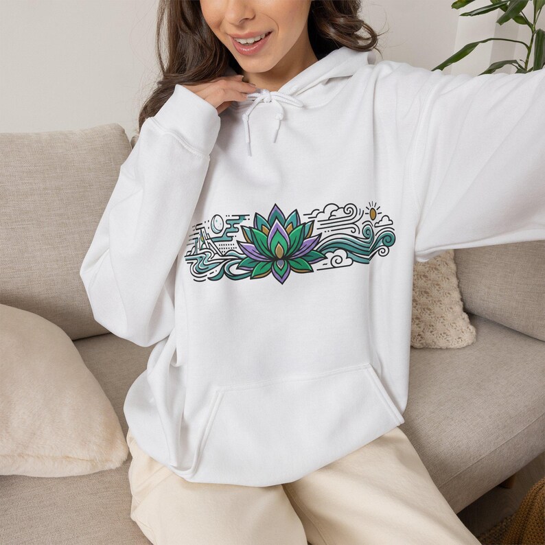 Zen Lotus Flower Mindfulness - Hoodie image 4
