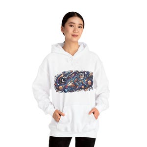 Cosmic Astronaut Cat Exploring Galaxies - Hoodie image 6