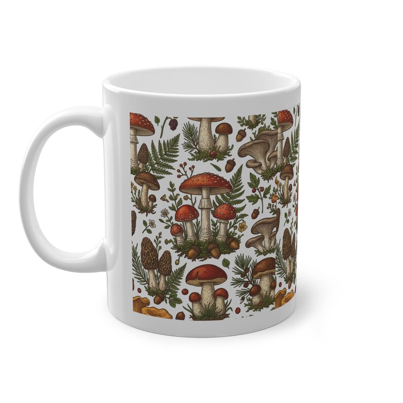 Vintage Botanical Mushroom Chart - Mug image 2