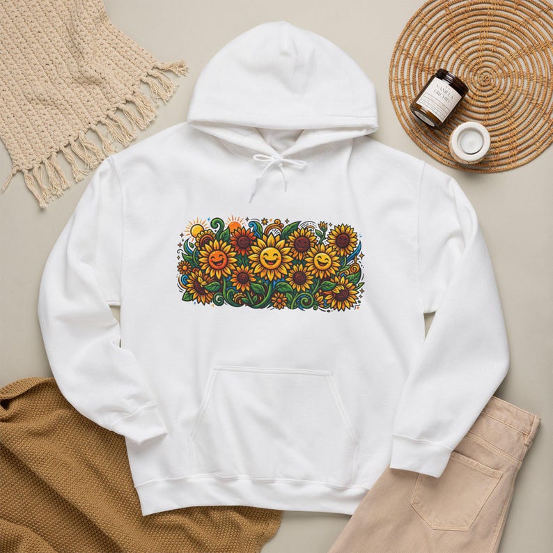 Sunflower Field Happiness - Hoodie imagem 4