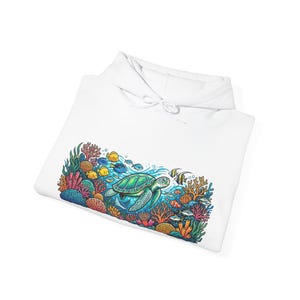 Tropical Sea Turtle Coral Reef - Hoodie imagen 2