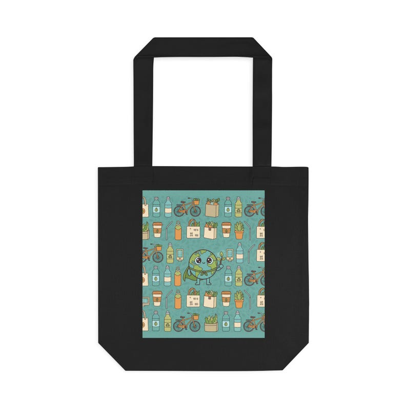 Eco Friendly Tote Bag | There Is No Planet B | Reusable Canvas Bag | Earth Day Gift immagine 1
