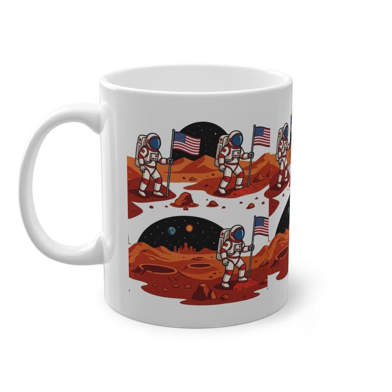 Astronaut Planting Flag On Mars - Mug image 2
