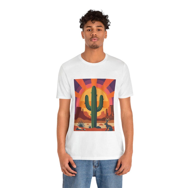 Desert Cactus Under Southwest Sunset - Tshirt immagine 6