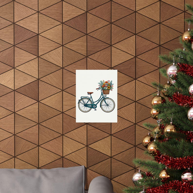 Vintage Bicycle With Basket - Poster Bild 4