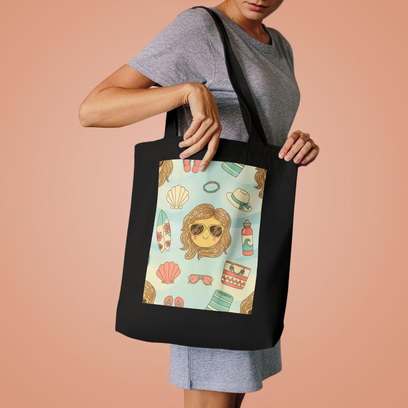 Salty Hair Don't Care Tote Bag | Beach Canvas Bag | Summer Tote | Beach Accessories | Vacation Gift | Reusable Grocery B bild 4