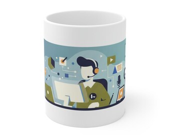 Professional Video Call Participant Mug, Funny Work From Home Coffee Cup, WFH Office Gift, Zoom Meeting Coffee Mug, Remo