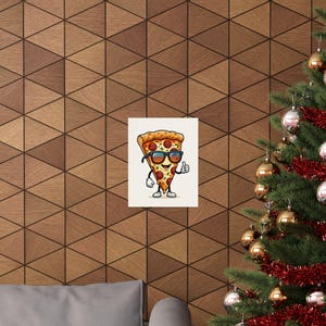 Funny Pizza Slice Wearing Sunglasses - Poster Bild 4