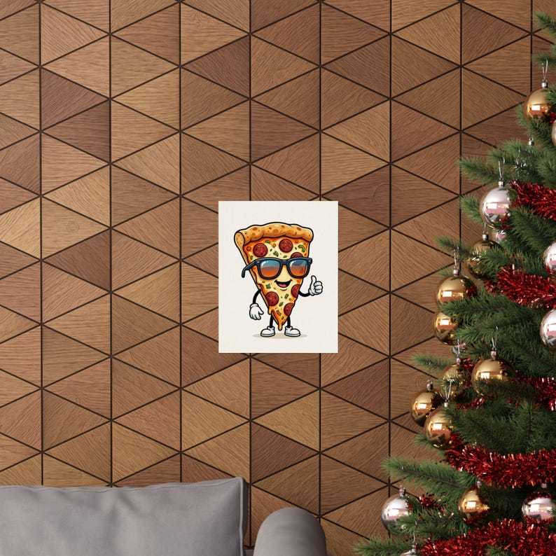 Funny Pizza Slice Wearing Sunglasses - Poster Bild 4