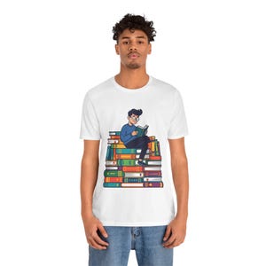 Bookstack Reading Nerd - Tshirt image 6