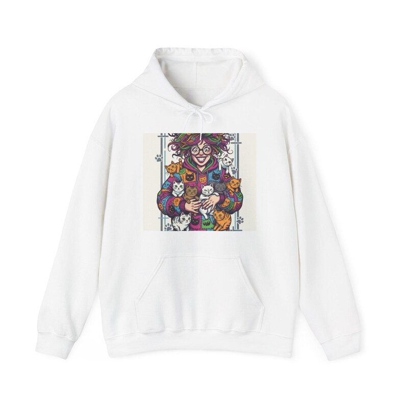 Crazy Cat Lady Sweatshirt, Funny Cat Lover Pullover, Cat Mom Gift, Feline Lover Apparel zdjęcie 1
