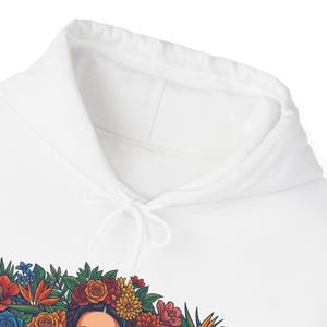 Frida Kahlo Floral Portrait - Hoodie image 3