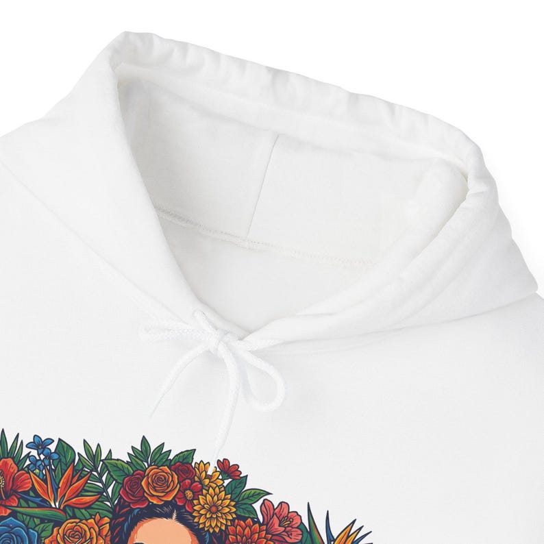 Frida Kahlo Floral Portrait - Hoodie image 3