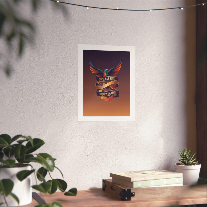 Dream Big Work Hard Motivational Poster - Inspirational Wall Art, Office Decor, Motivation Quote Print, Gym Poster, Succ image 6