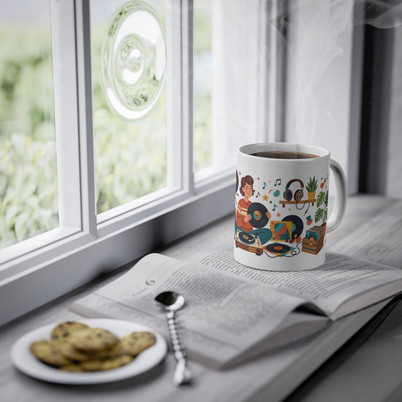 Retro Vinyl Record Music Lover - Mug image 4