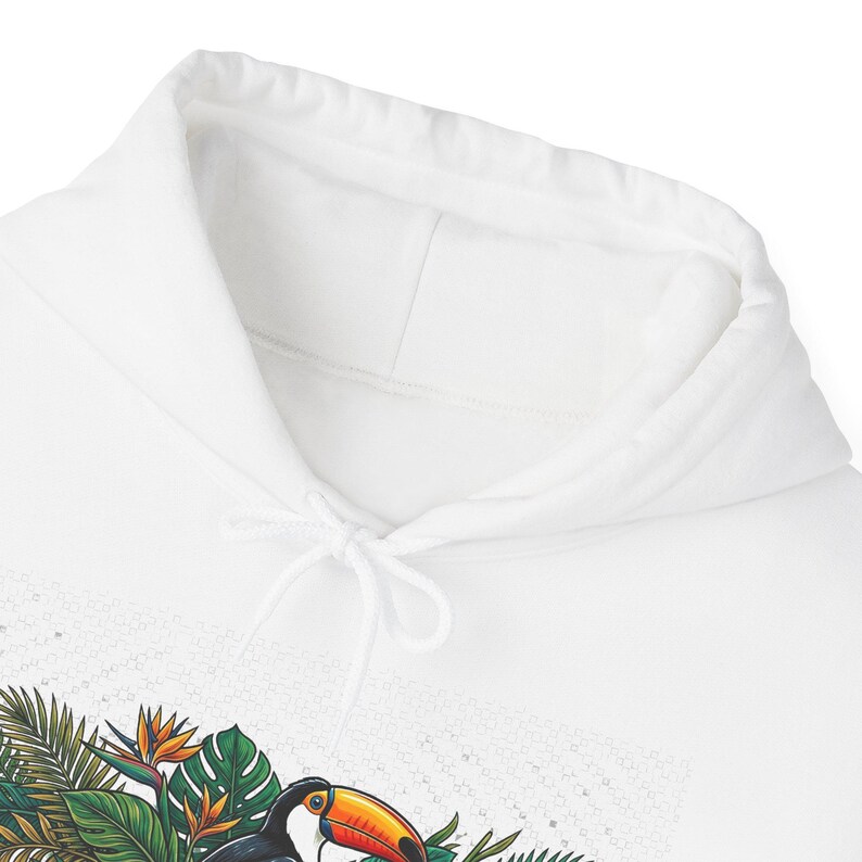 Jungle Toucan Among Tropical Leaves - Hoodie image 3