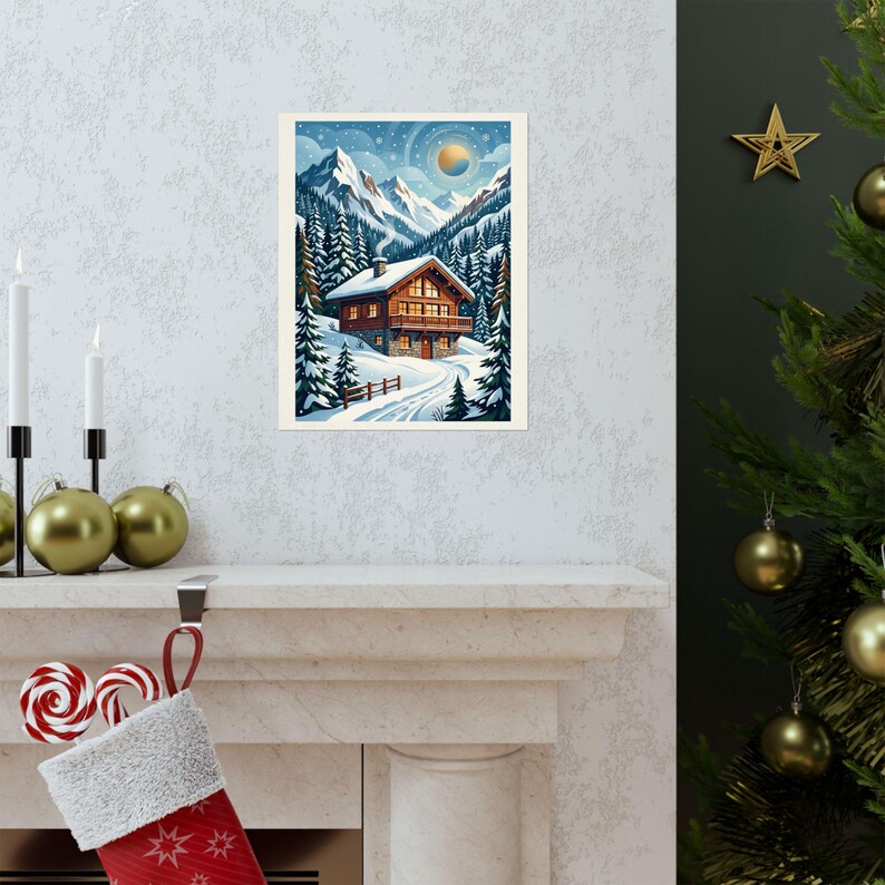 Alpine Chalet In Winter Snow - Poster image 7